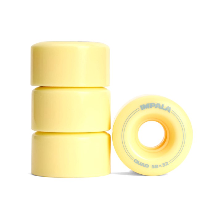 Impala Pastel Yellow Cream Outdoor Roller Skate Wheels 58mm 82a 4 Pack - Lucky Skates