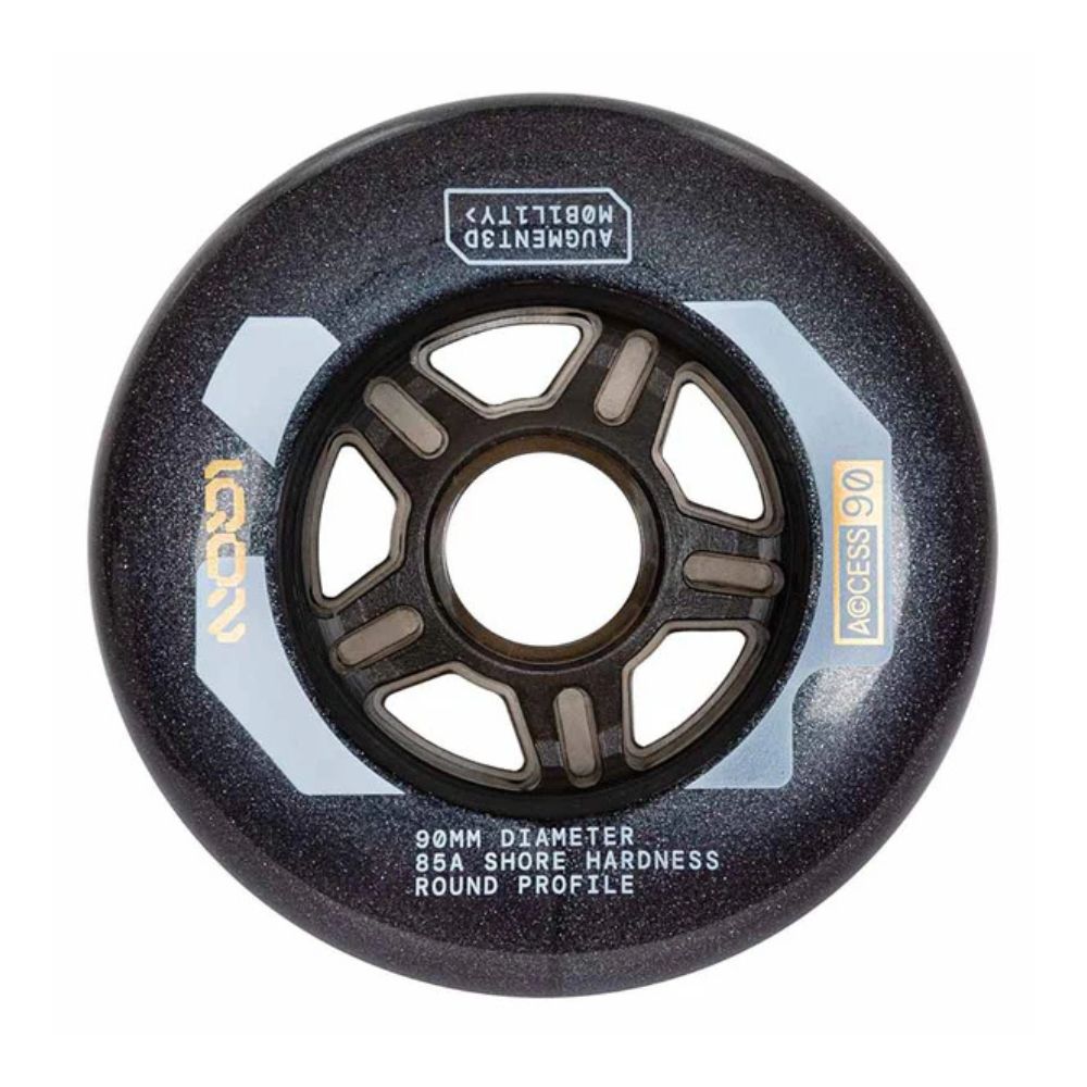 IQON Access Inline Sjkate Wheels Dark Grey 90mm 85A - Lucky Skates 