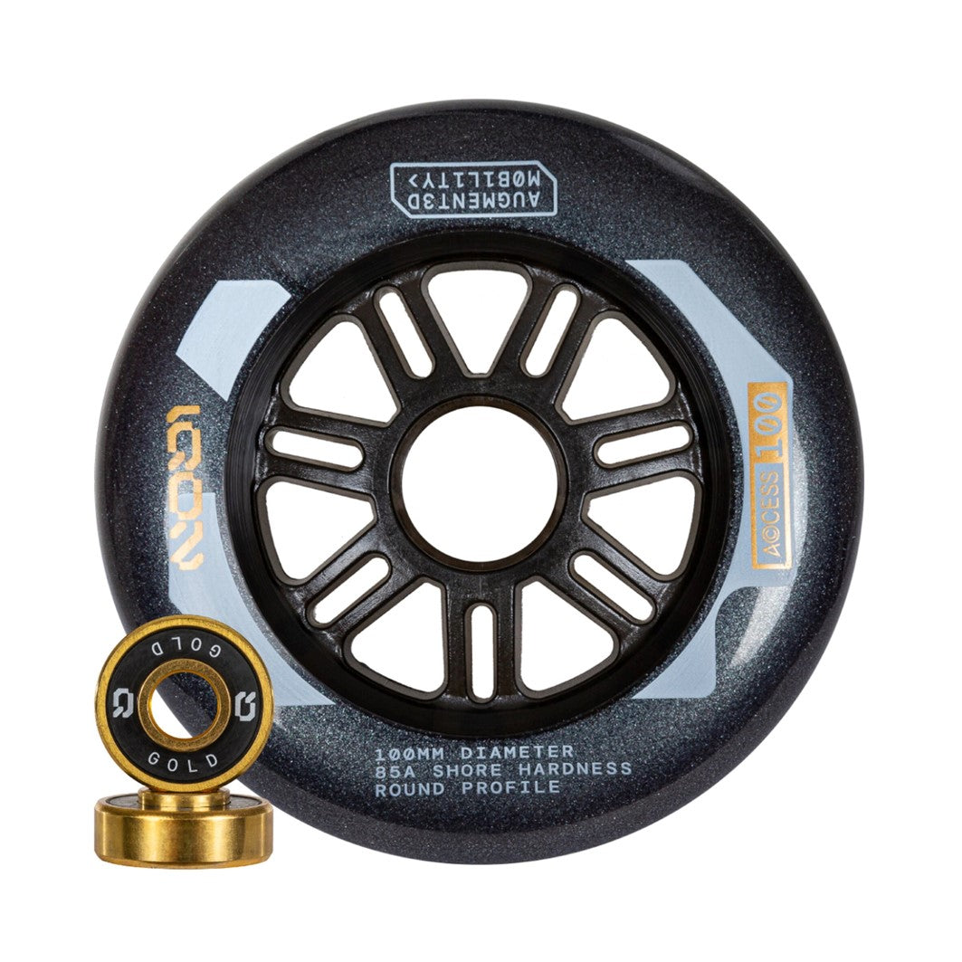 IQON Access Combo Grey Inline Wheels with Bearings - 3 Pack - Lucky Skates