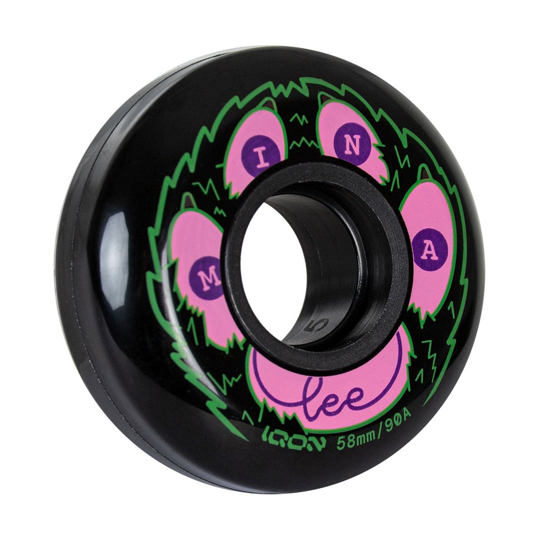 IQON Mina Lee Inline Aggressive 
 Wheels Black 58mm 90a Black Pink Green - Lucky Skates