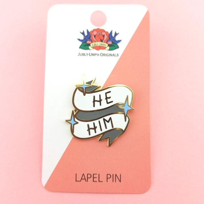 Jubly Umph He/Him Pronoun Pin - Lucky Skates