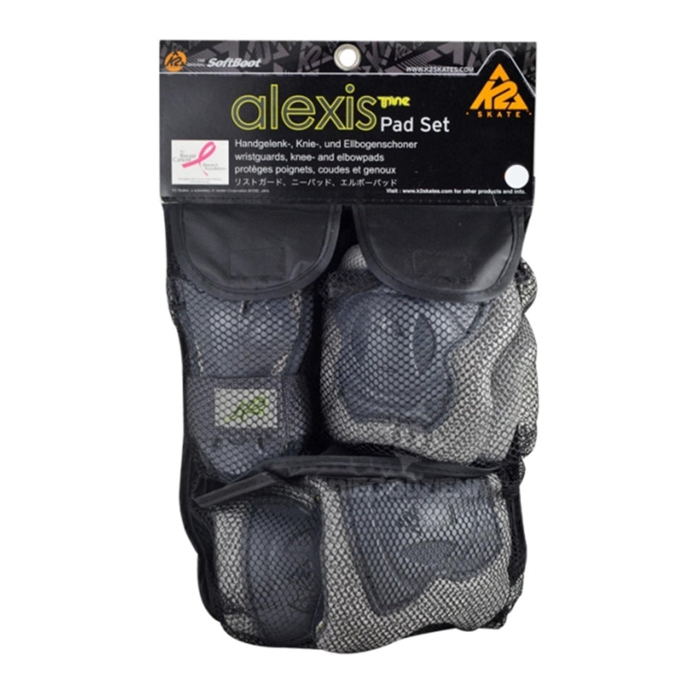 K2 Alexis Womens Grey Knee Pads  Elbow Pads Wrist Guards 3-Pack - Lucky Skates