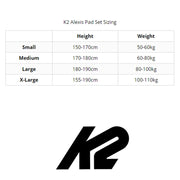 K2 Alexis Womens 3-Pack Size Chart - Lucky Skates
