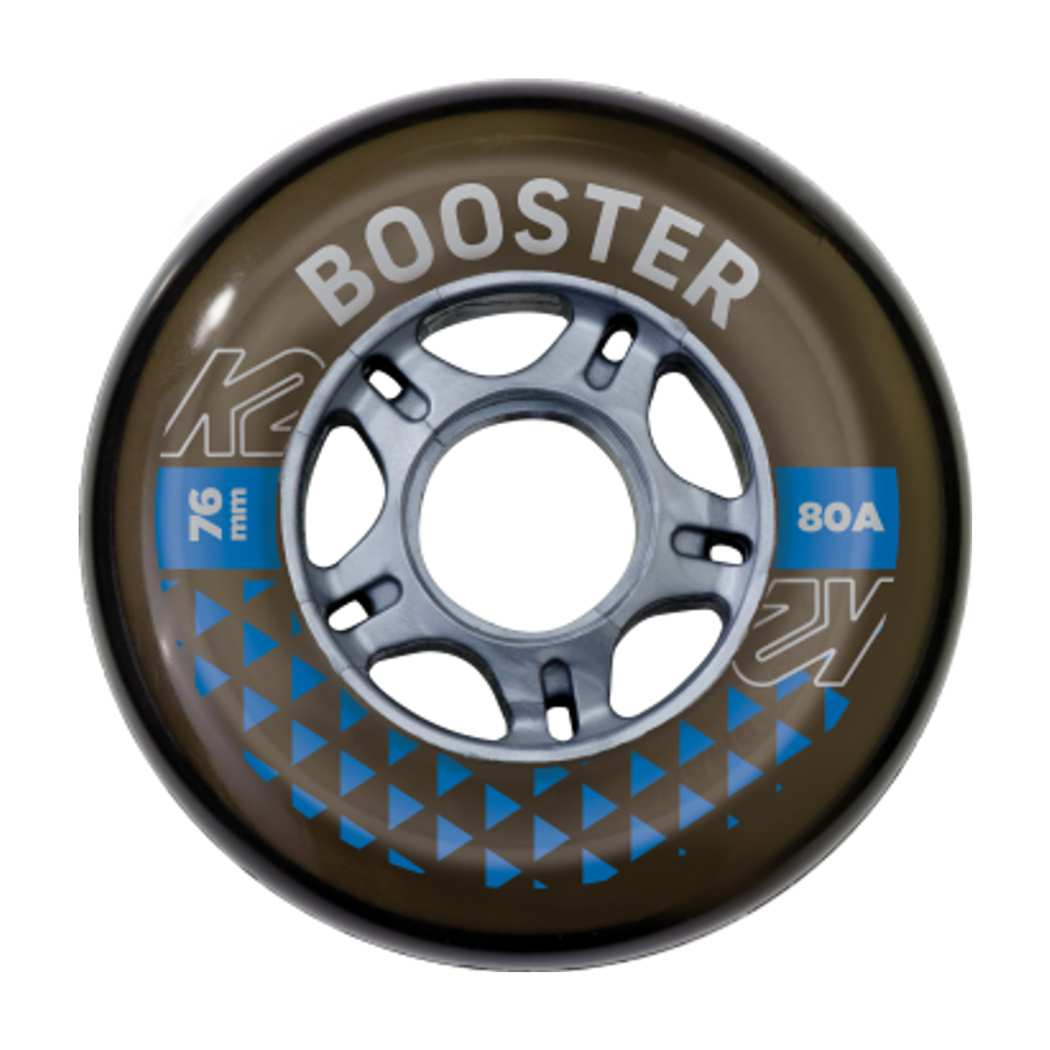 K2 Booster Indoor Outdoor Inline Skate Wheels 76mm 80A Clear - Lucky Skates 