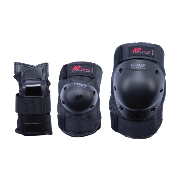 K2 Padding Prime Mens Red Padding 3-Pack - Knee Pads, Elbow Pads, Wrist Guards - Lucky Skates