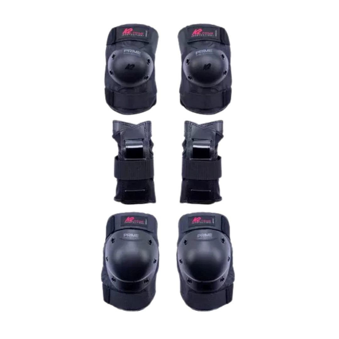 K2 Padding Prime Mens Red Padding 3-Pack - Knee Pads, Elbow Pads, Wrist Guards - Lucky Skates