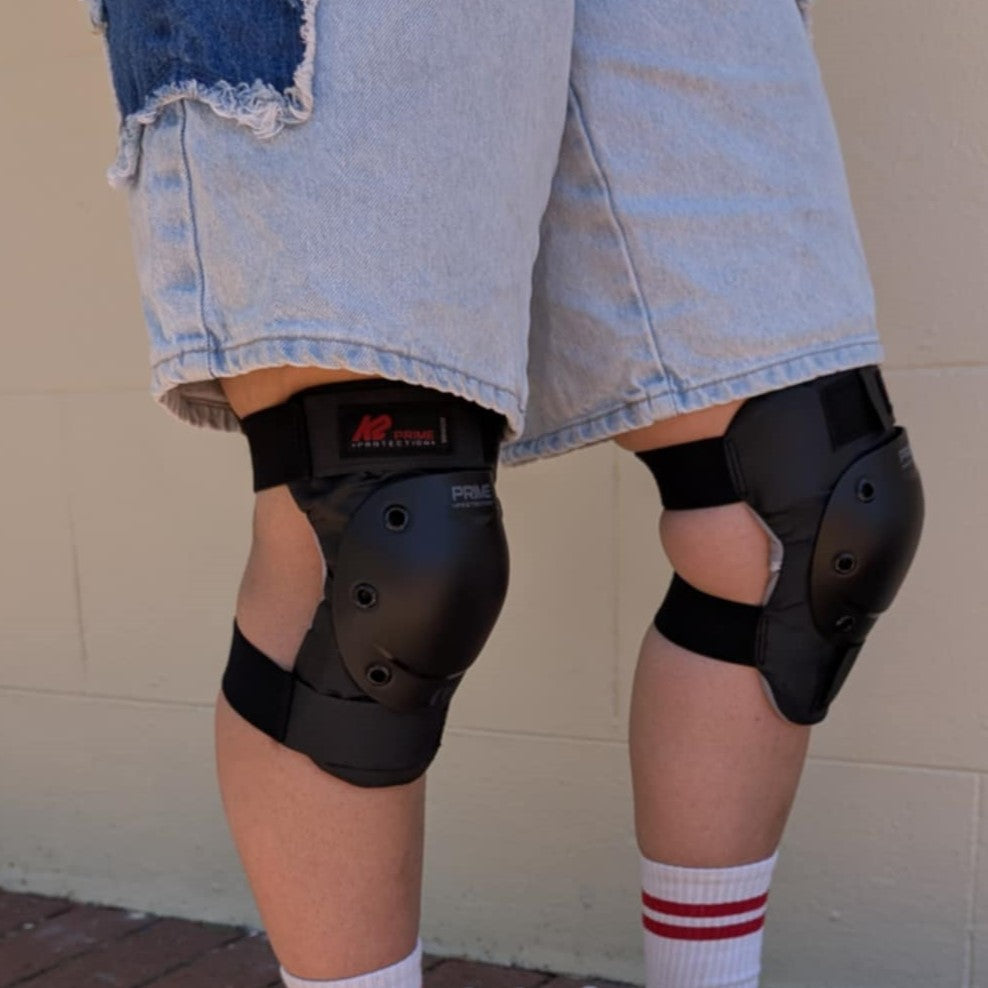 K2 Padding Prime Red Mens Knee Pads Black Red - Lucky Skates