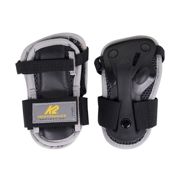 K2 Performance Black Silver Mens Wrist Guards - Lucky Skates