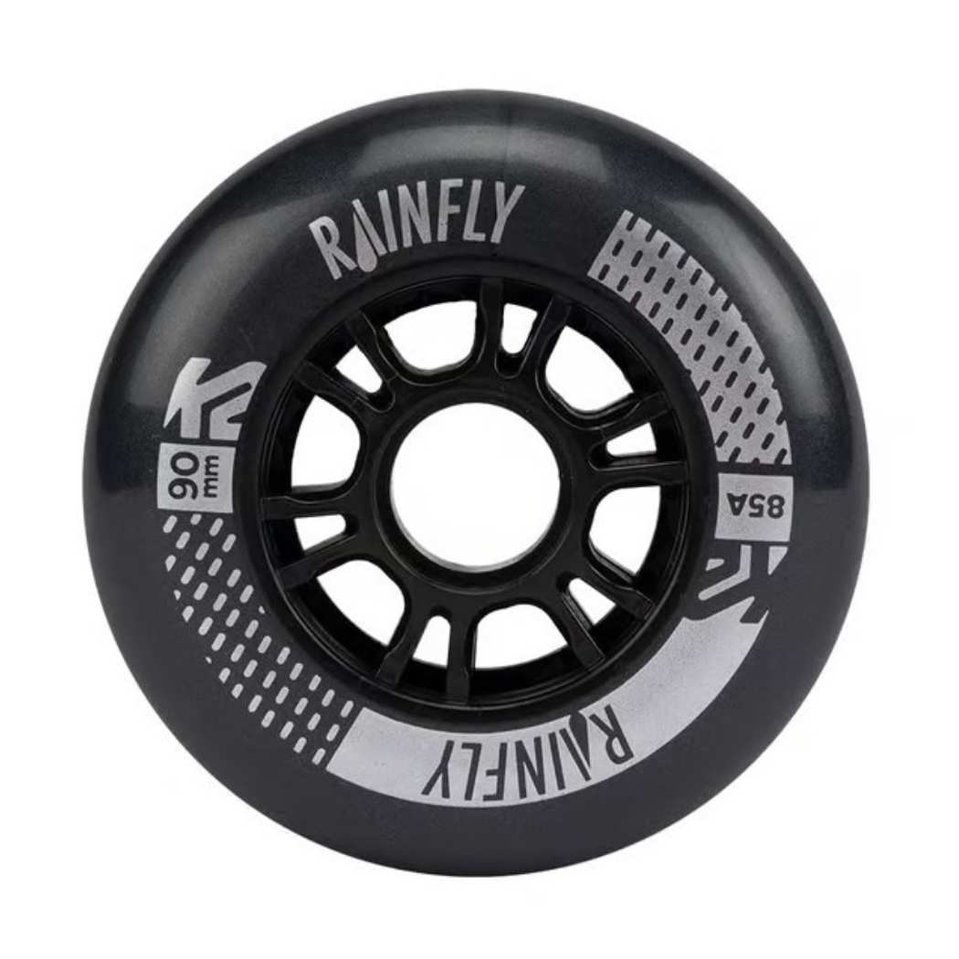 K2 Rainfly Outdoor Inline Wheels 90mm 85A 4 Pack Black - Lucky Skates 