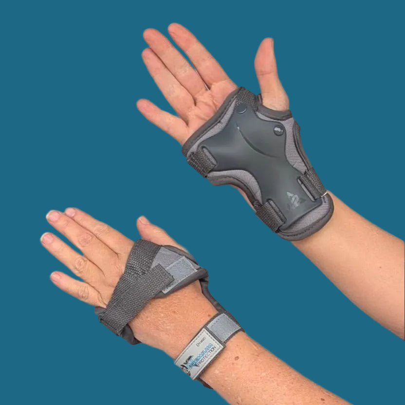 Womens Grey K2 Skate Wrist Guards - Lucky Skates