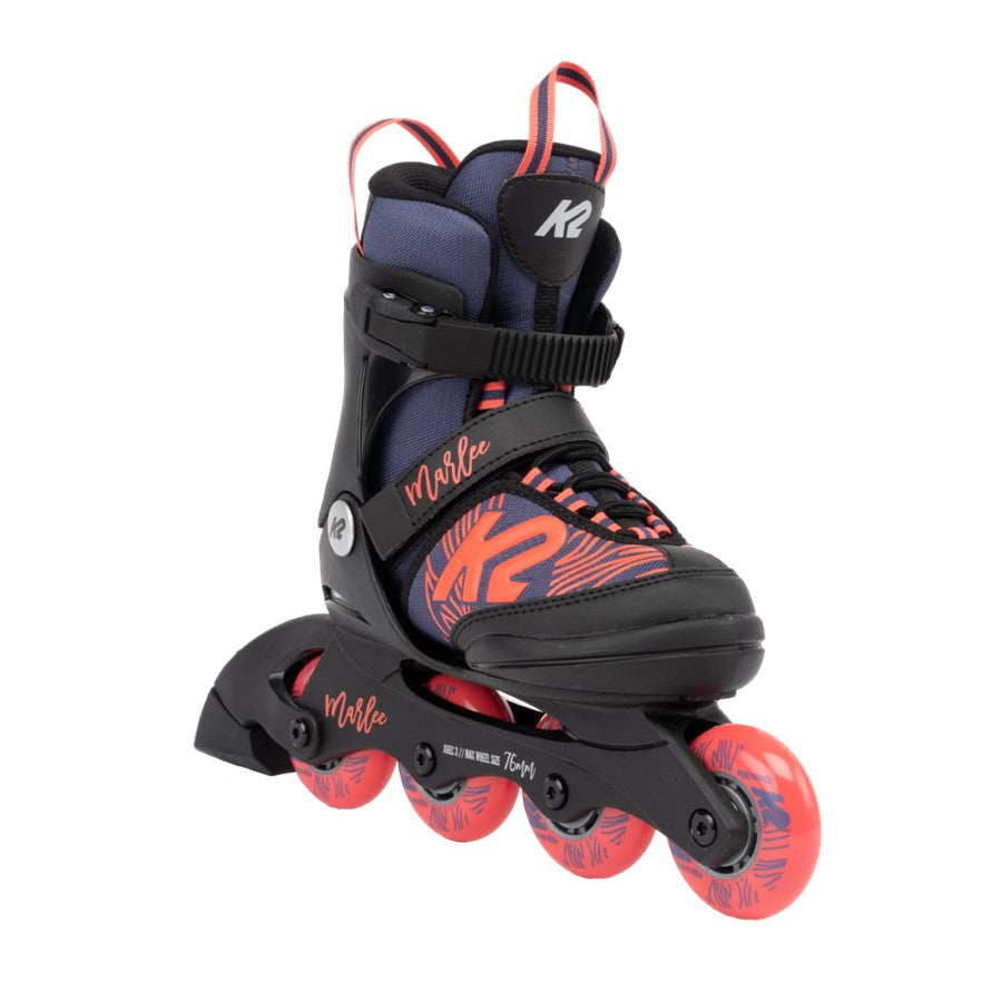 Kids Adjustable K2 Marlee Purple/Coral Inline Skates *Last Pair* US 11J-2 - Lucky Skates