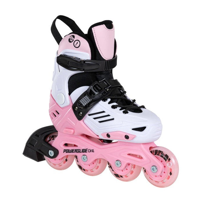 Powerslide Khaan Junior Kids Adjustable LTD Inline Skates White/Pink - Lucky Skates 