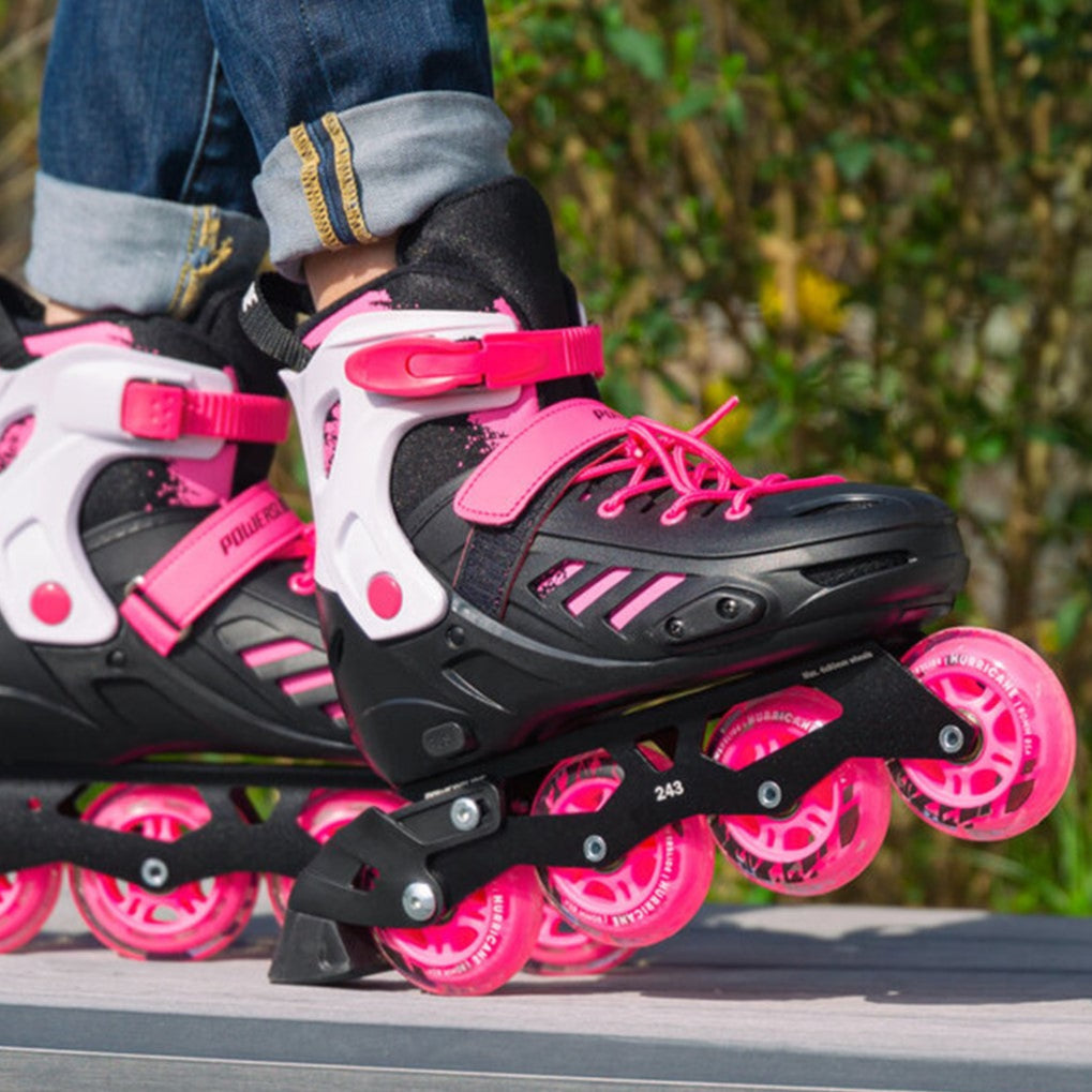 Kids Adjustable Powerslide Khaan Junior SQD Pink Inline Skates - Lucky Skates