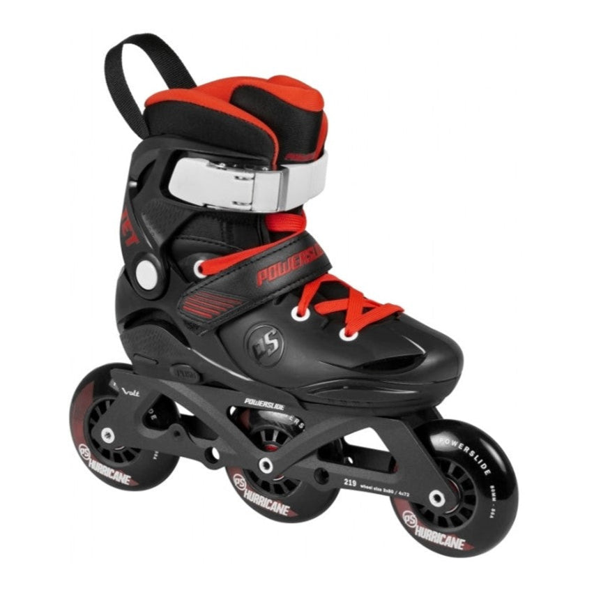 Kids Adjustable Powerslide Phuzion Jet Red Black Pro Inline Adjustable Tri Skates - Lucky Skates