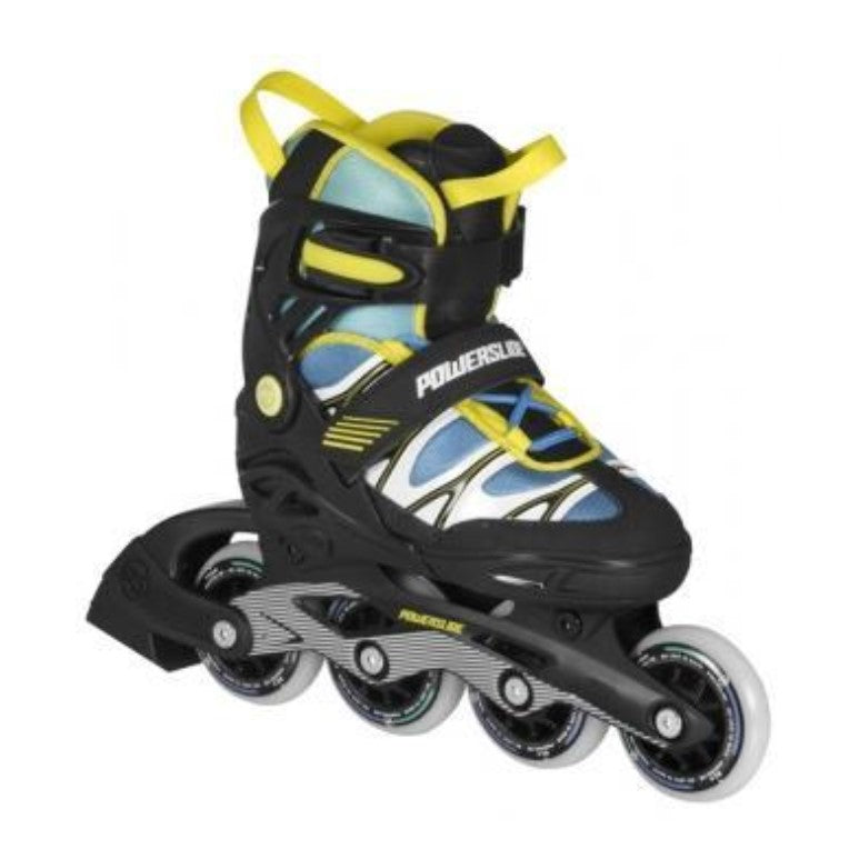 Kids Adjustable Powerslide Phuzion Orbit Blue Yellow Inline Skates - Lucky Skates