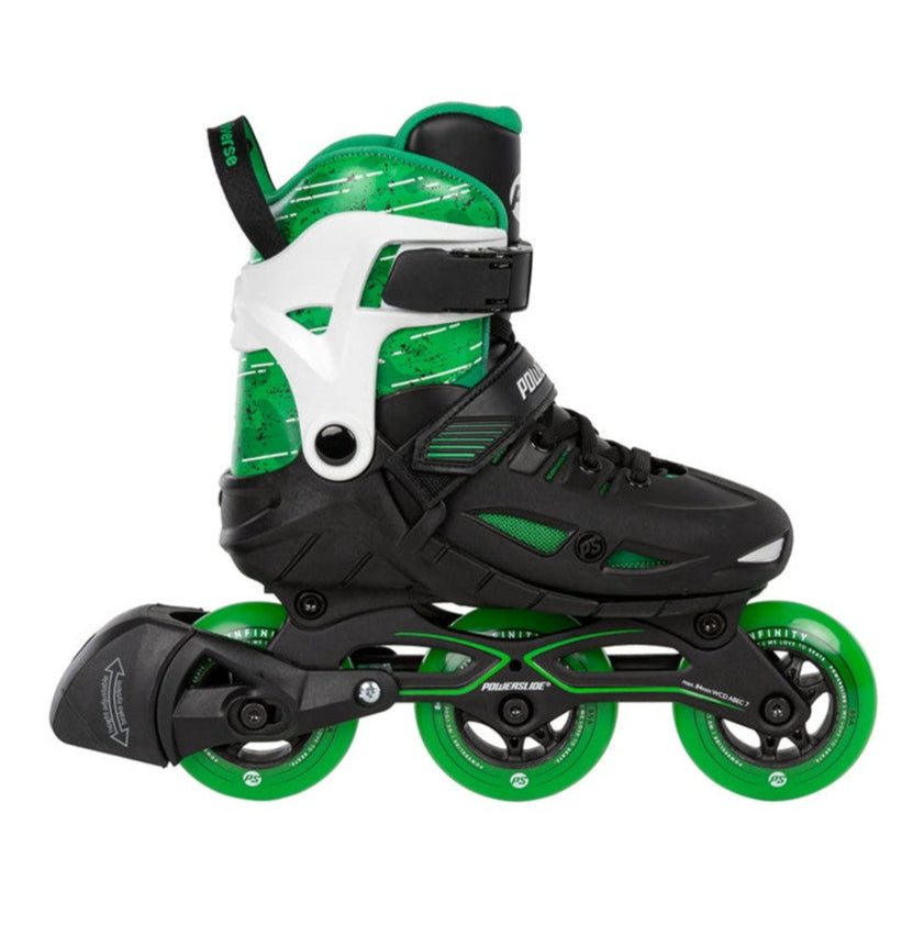 Kids Adjustable Powerslide Phuzion Green Universe Inline Adjustable Tri Skates - Lucky Skates