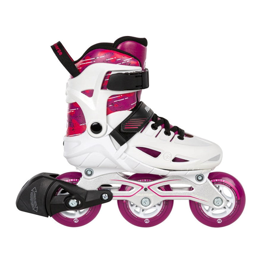 Kids Adjustable Powerslide Phuzion Universe Pink White Inline Adjustable Tri Skates - Lucky Skates