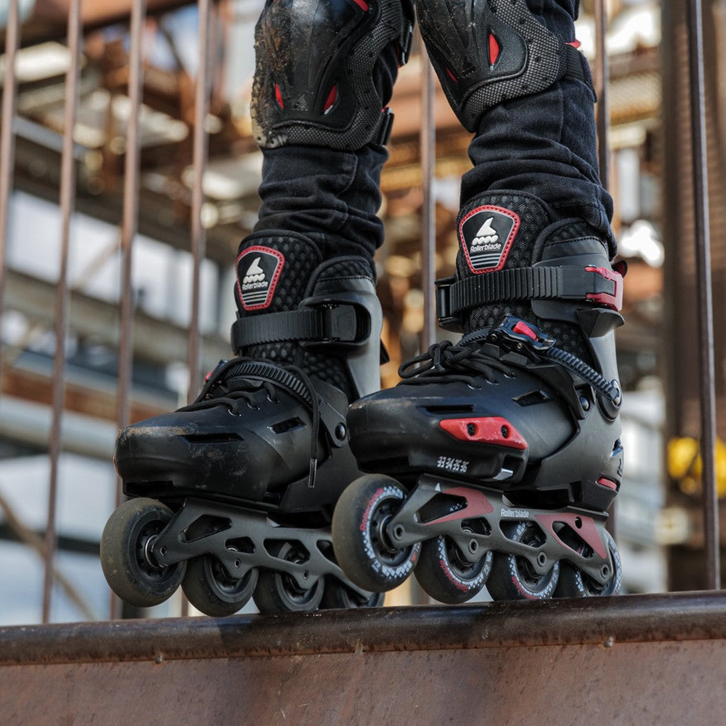 Kids Adjustable Rollerblade Apex Black Inline Skates - Lucky Skates