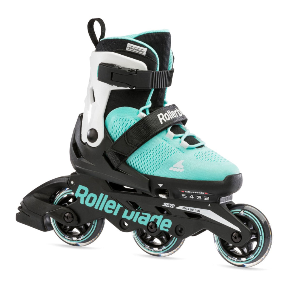 Rollerblade Microblade Kids Adjustable 3WD Aqua Inline Skates - Lucky Skates