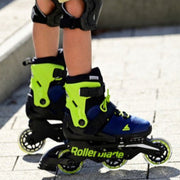 Kids Adjustable Rollerblade Microblade 3WD Blue/Lime Inline Skates - Lucky Skates