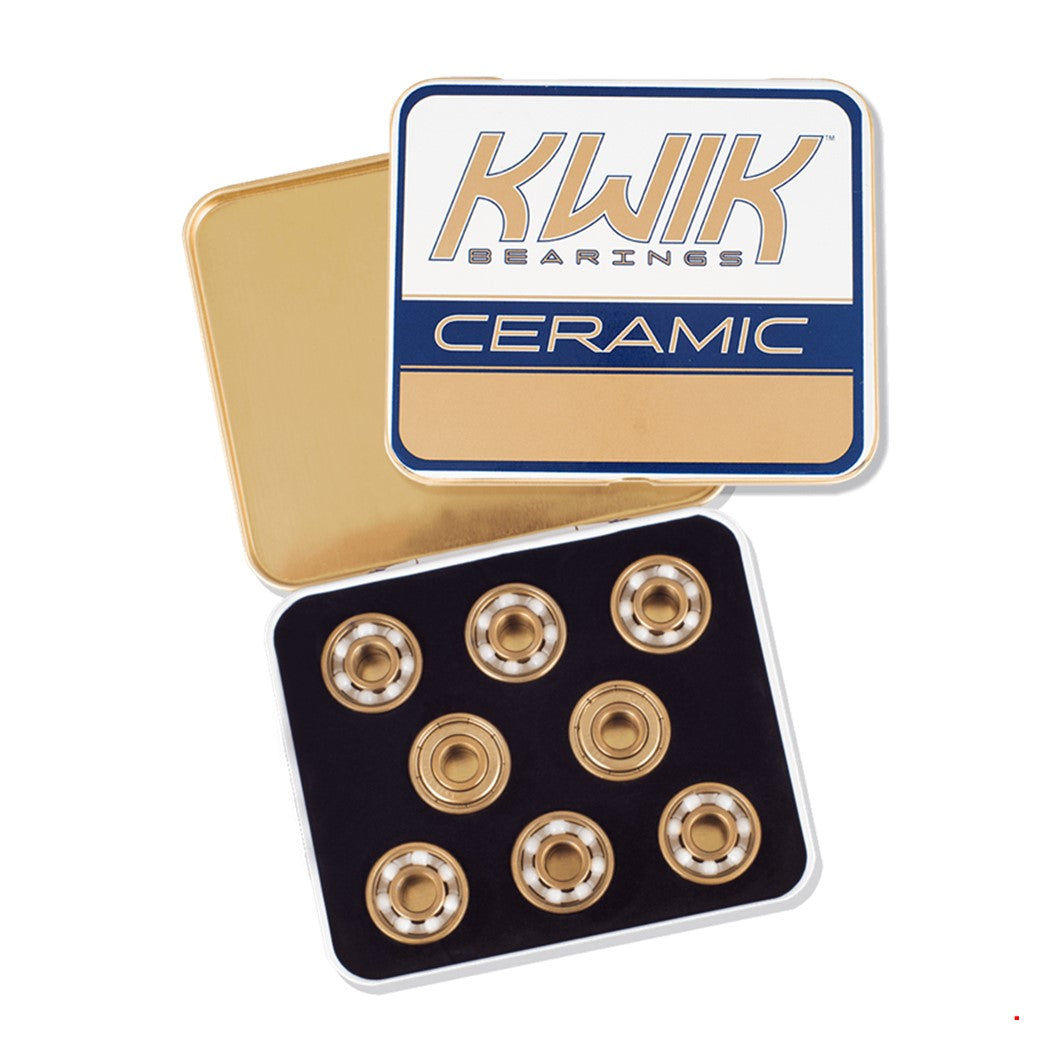 Kwik Ceramic Skate Bearings Gold - 16 Pack - Lucky Skates