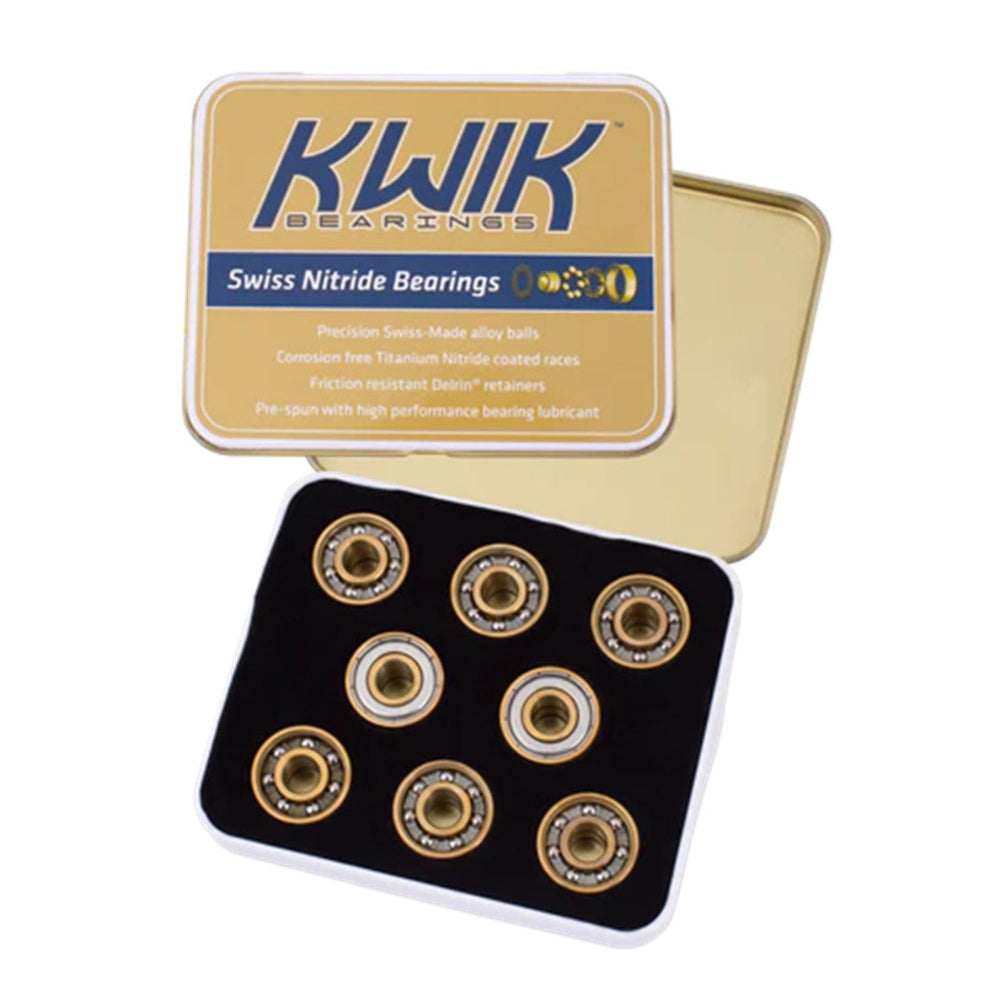 Kwik Swiss Nitrade Skate Bearings Gold 608 16 Pack - Lucky Skates