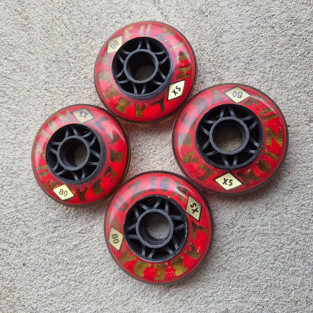 Labeda Union Indoor Inline Hockey Skate Wheels X-soft Red 80mm 4 Pack - Lucky Skates 