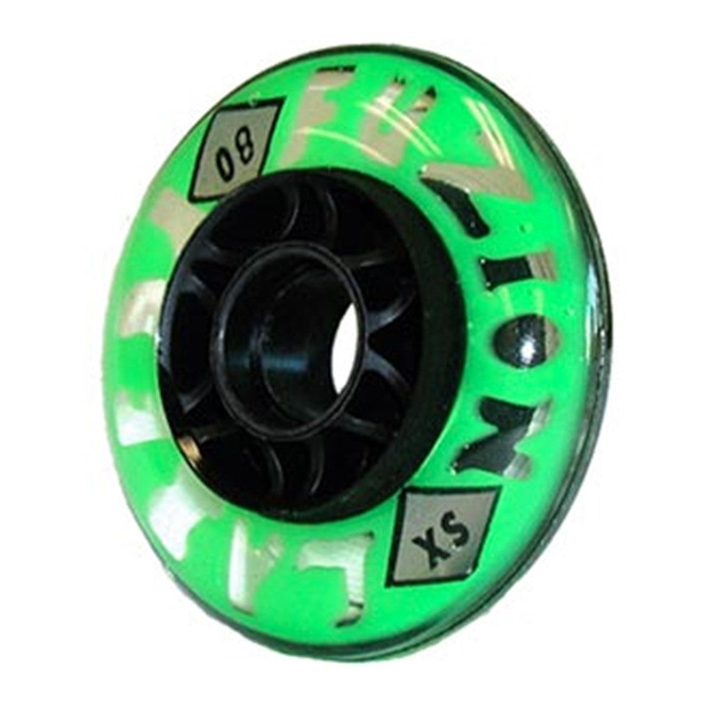 Labeda Fuzion Indoor Inline Roller Hockey Wheel X-soft Green 80mm - Lucky Skates 
