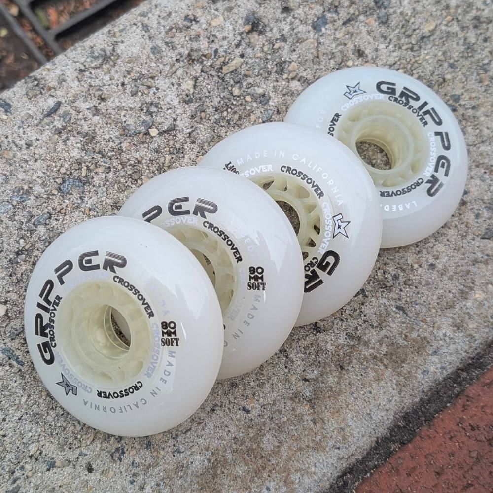 Labeda Crossover Soft Indoor Inline Hockey Wheels White 80mm Soft 4 Pack - Lucky Skates 