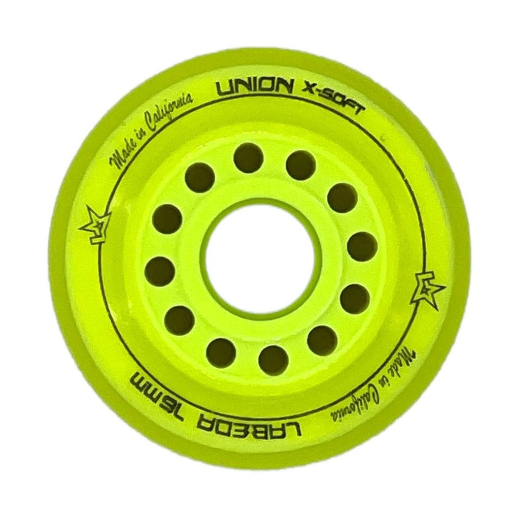 Labeda Union X-Soft Yellow Inline Indoor Roller Hockey Wheels 76mm - Lucky Skates 