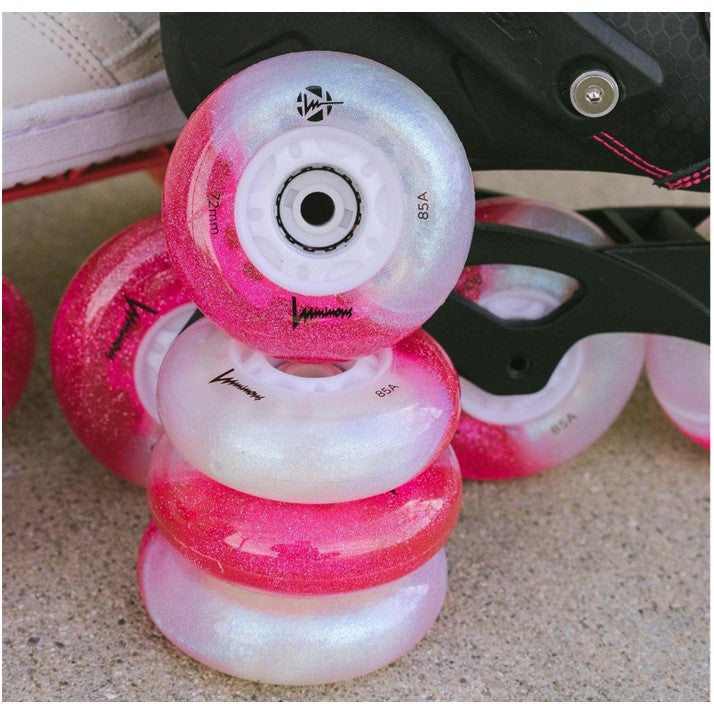 pink white light up inlibne wheels 