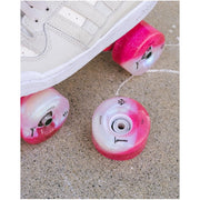 pink white light up quad wheels 