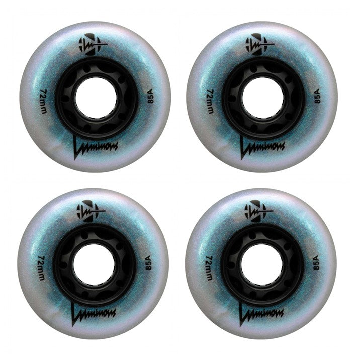 black glitter light up inline wheels