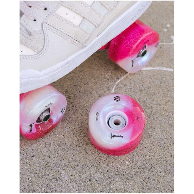 Luminous Light Up Quad Wheels Cotton Candy 85A - 4 pack - Lucky Skates