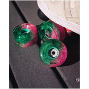 green pink glitter light up roller skate wheels