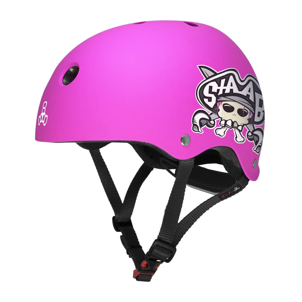 Triple 8 Lil 8 Youth Staab Neon Pink Helmet - Certified