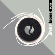 Lucky Laces Black White Duet Skate Laces Shoe Laces - 54" (137cm), 72" (183cm), 96" (244cm) - Lucky Skates 