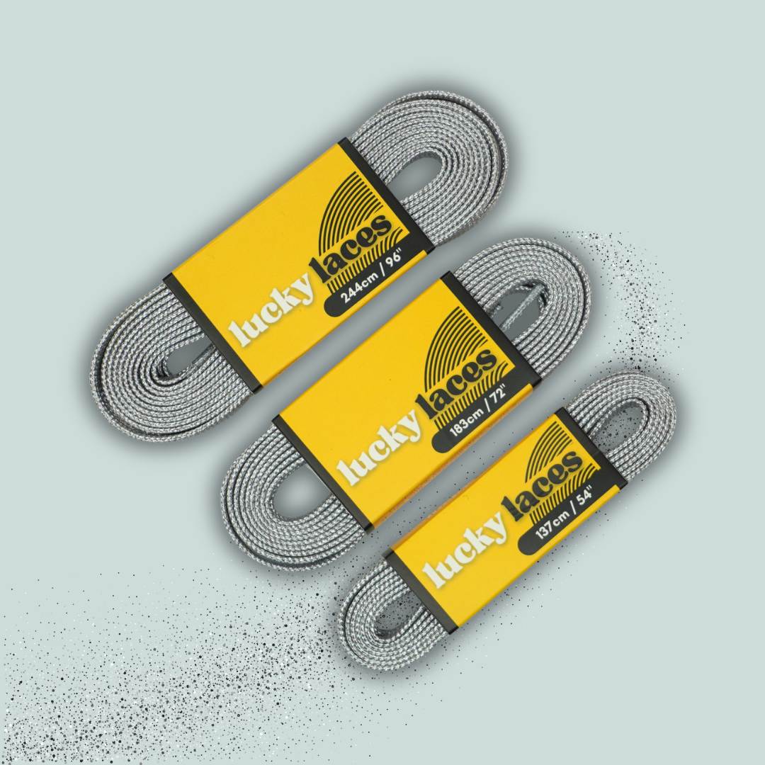 Lucky Laces Silver Glitter 54", 72", 96" - Lucky Skates 