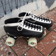 Lucky Laces Black White Two Tone Duet Quad Roller Skate Laces 54" - Lucky Skates 