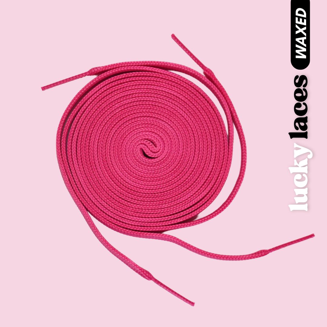 Lucky Laces Pink Pony Waxed Skate Laces Shoe Laces 54" (137cm), 72" (183cm), 96" (244cm) - Lucky Skates 