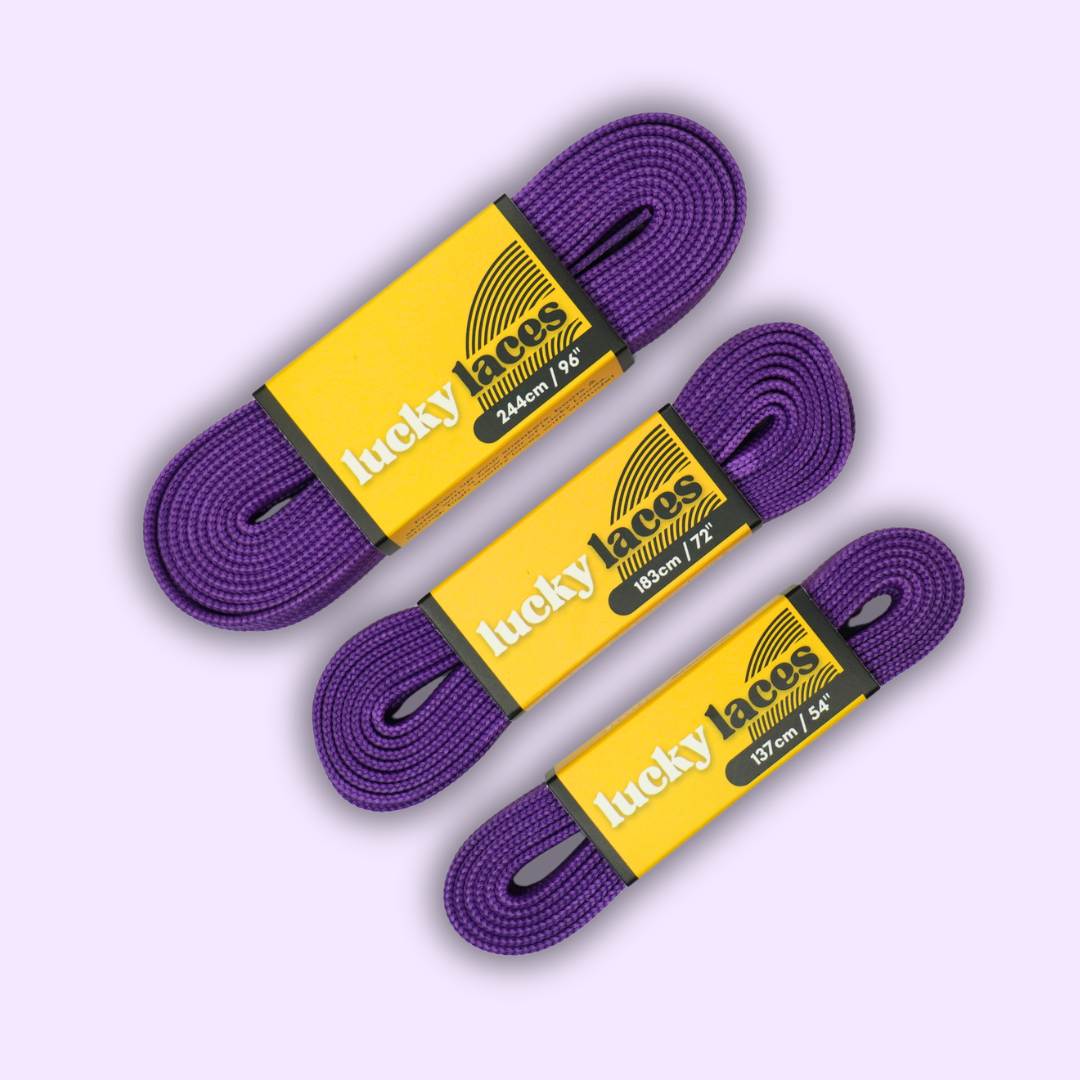 Lucky Laces Purple Potion Waxed Skate Laces Shoe Laces 54" (137cm), 72" (183cm), 96" (244cm) - Lucky Skates 