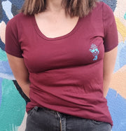 Lucky Pineapple Maroon Scoop Tee - Lucky Skates
