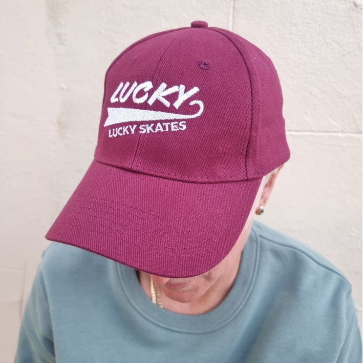 Lucky Skates Flag Maroon Dad Hat - Lucky Skates