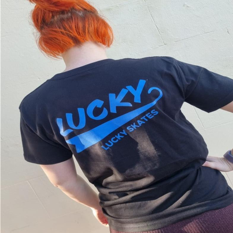 Lucky Skates Flag Mens Pocket T-shirt Black - Lucky Skates