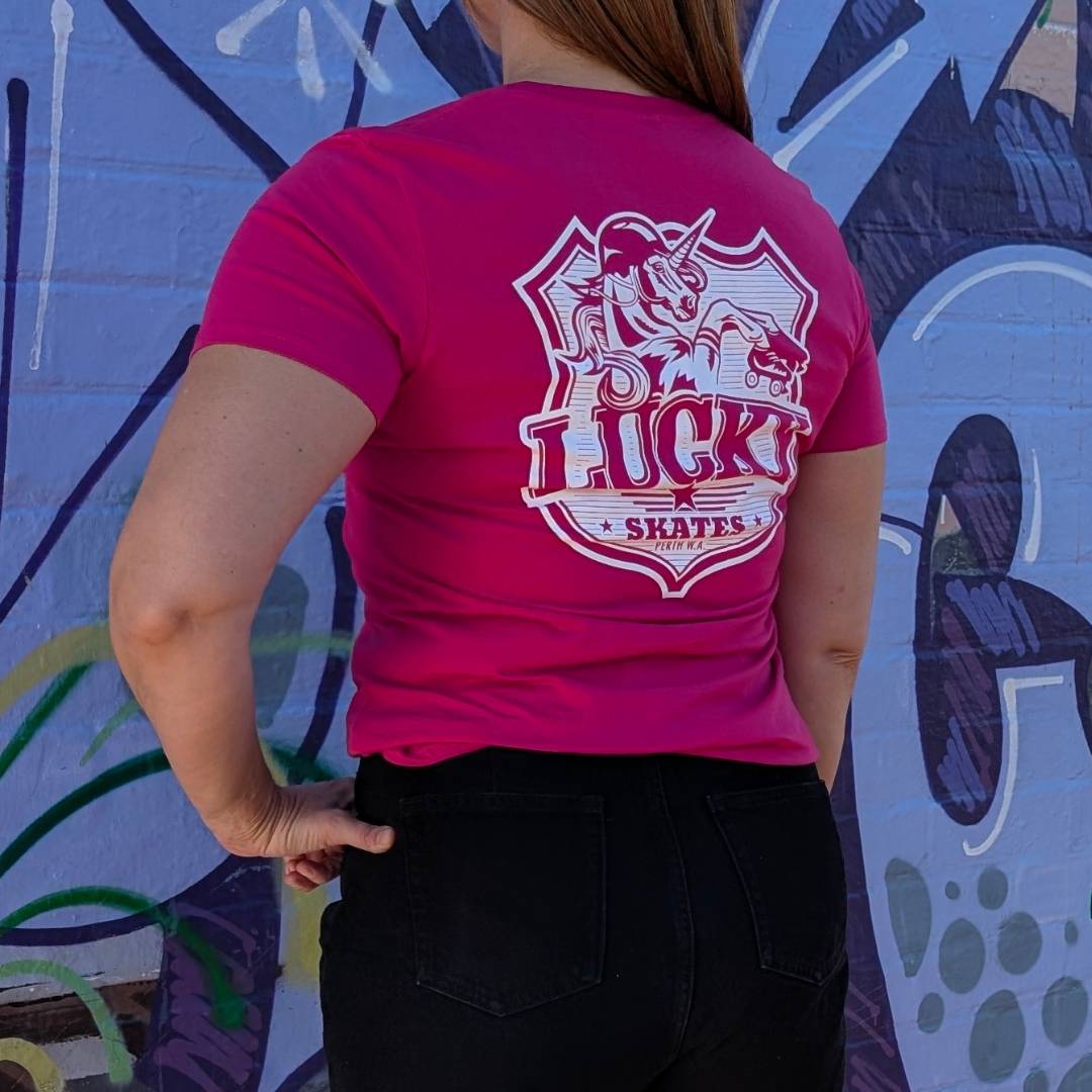 Lucky Skates Fuchsia Unicorn T-shirt - Lucky Skates