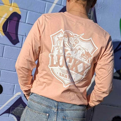 Lucky Skates Long Sleeve Pale Pink Tee
