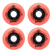Luminous Light Up Glow LED Inline Skate Wheels Coral Peach 85a 4 Pack - Lucky Skates