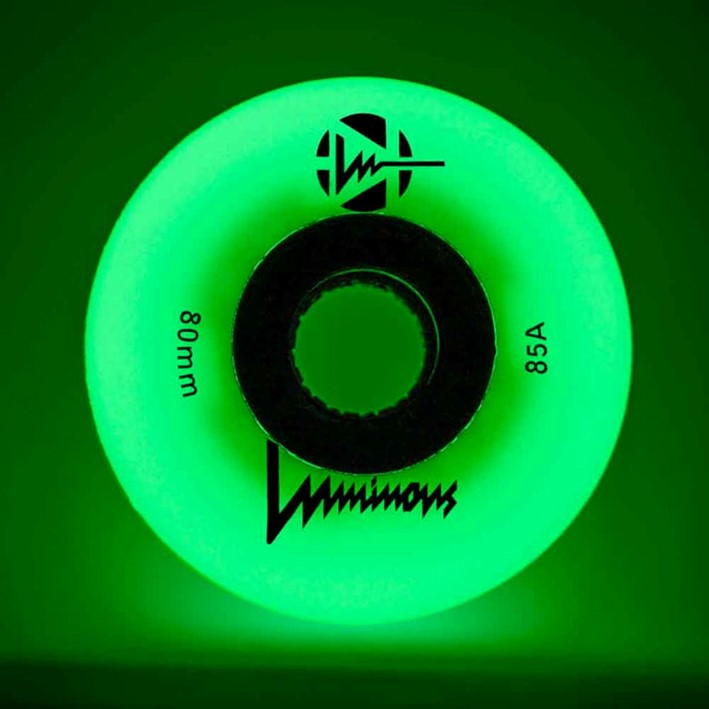 Luminous Light Up Glow LED Inline Skate Wheels 85a Green - Lucky Skates