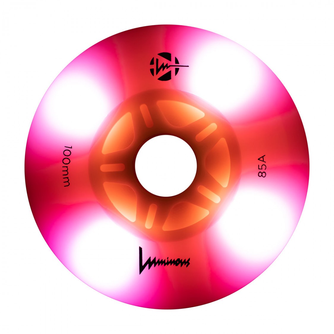 Luminous Light Up Inline Wheel Flamingo Pink 100mm 85A *4 left* - Lucky Skates