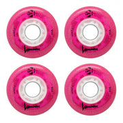 Luminous Light Up Glitter LED Inline Skate Wheels Pink Inline 72mm 85a 4 Pack - Lucky Skates